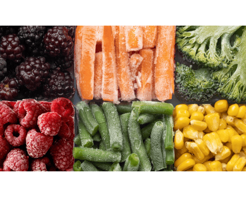 Verduras congeladas nutritivas y frescas